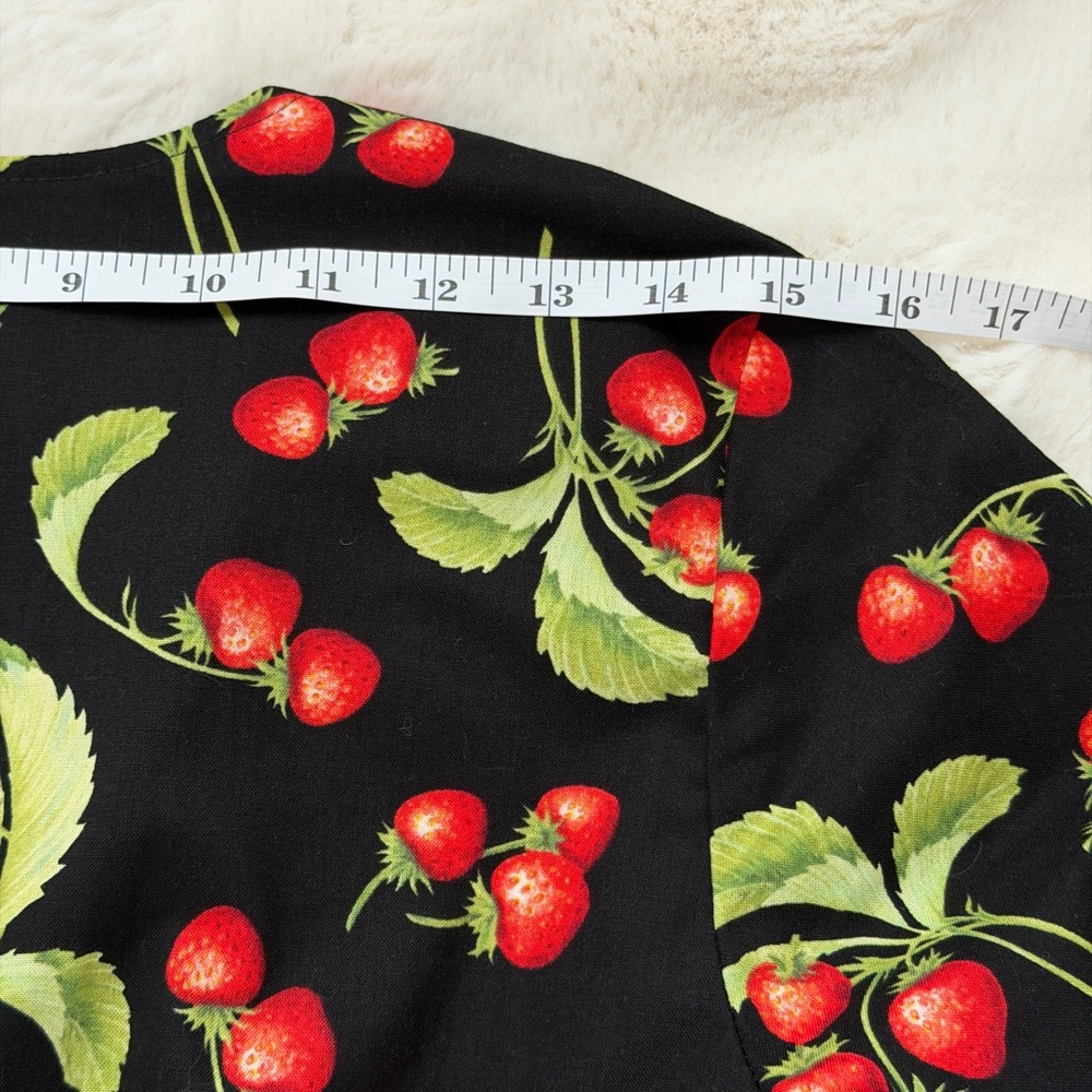 Juicy Dollz & Dames Strawberry Print Fitted Blouse - Cotton Pin - Up Style 🍓 - Picture 15 of 15